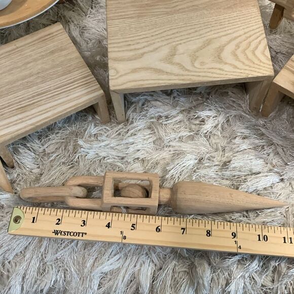 Bundle Of 5 Handcrafted Raw And Unfinished Wooden Accent Decor Pieces - Picture 9 of 17